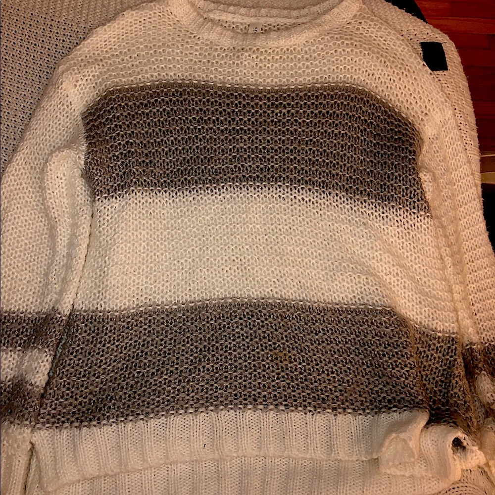 Cream and Grey Aeropostale Oversized Sweater